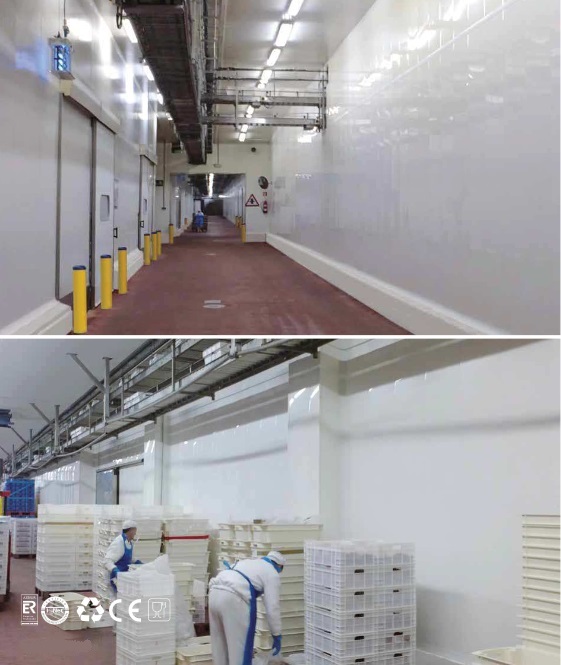 Exterior e intertior cámara frigorifica con revestimiento P200