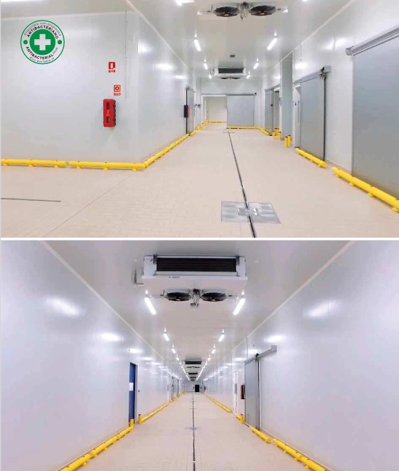 Exterior e intertior cámara frigorifica con revestimiento P500